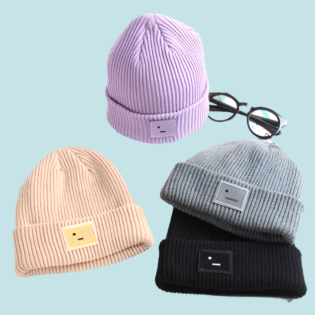 gorro de puntos para el invierno