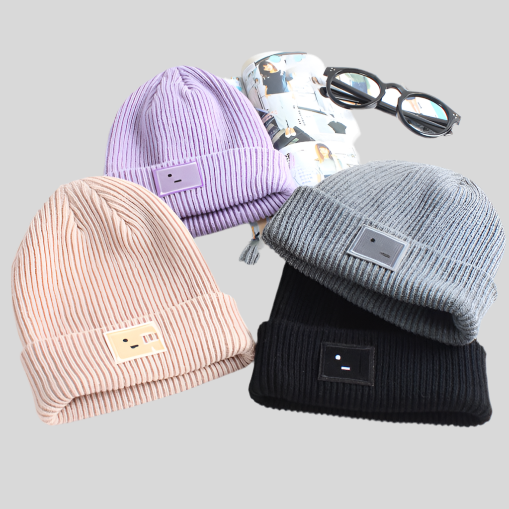 gorro de puntos para el invierno