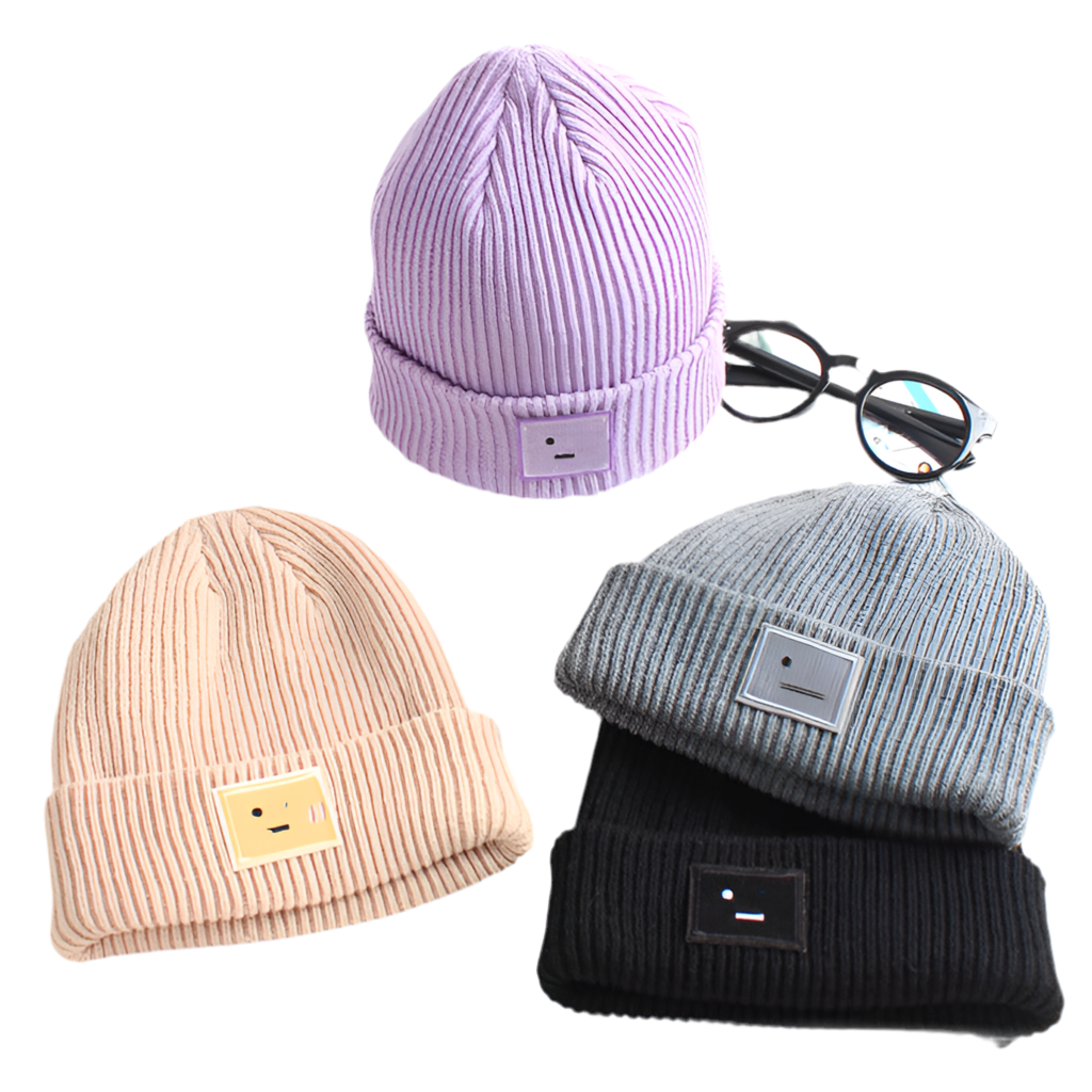gorro de puntos para el invierno