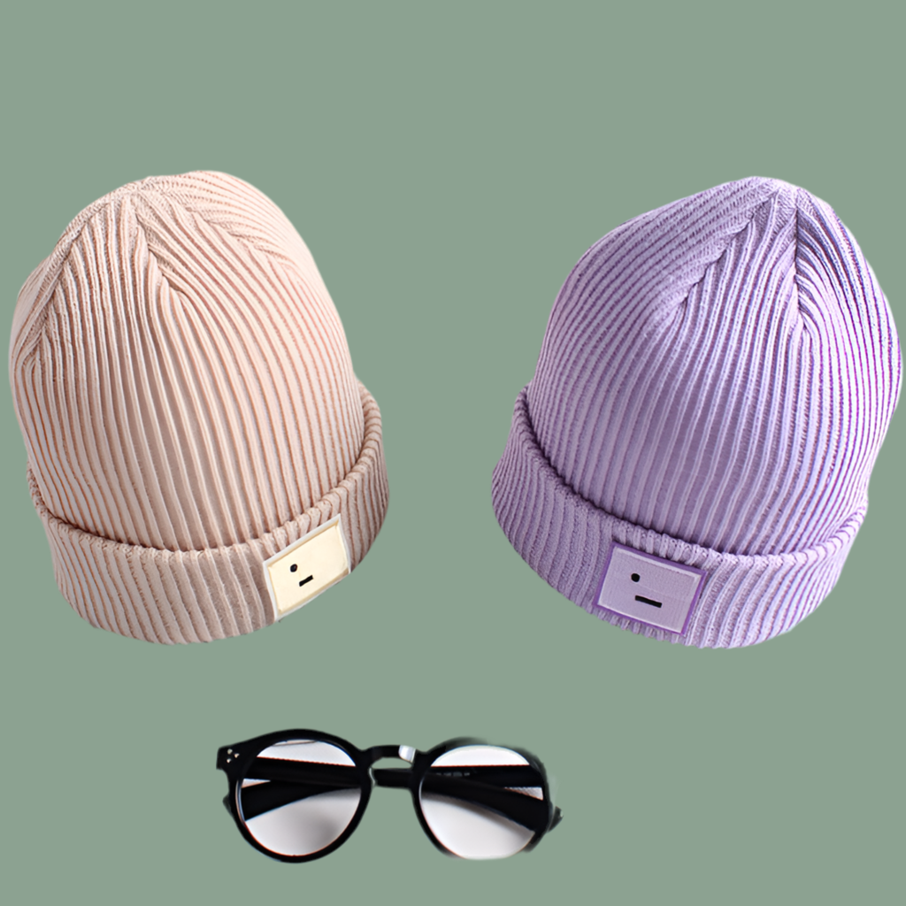 gorro de puntos para el invierno