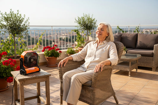 8 Inch Rechargeable Camping Fan, Battery Operated With Light & Charging, 4 Speed Portable Outdoor Desktop Fan, 270-degree Manual Tilt For Tent, RV, Car, Travel, Jobsite & Hurricane Power Outages