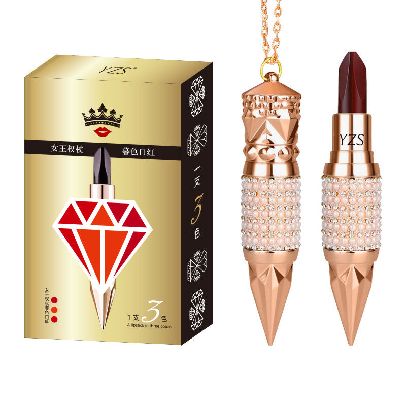 Labial de maquillaje mate tricolor Cetro