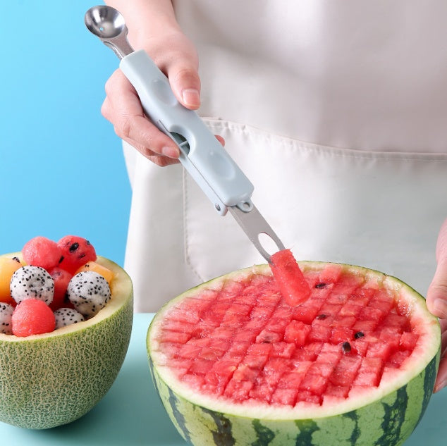 Cortador de frutas multifuncional de acero inoxidable.