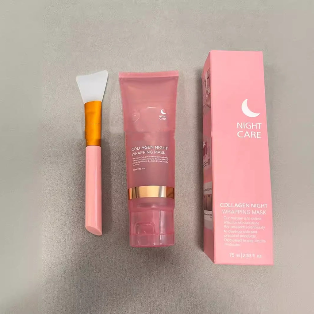 Mascarilla fácil nocturna de colágeno con ingredientes naturales.