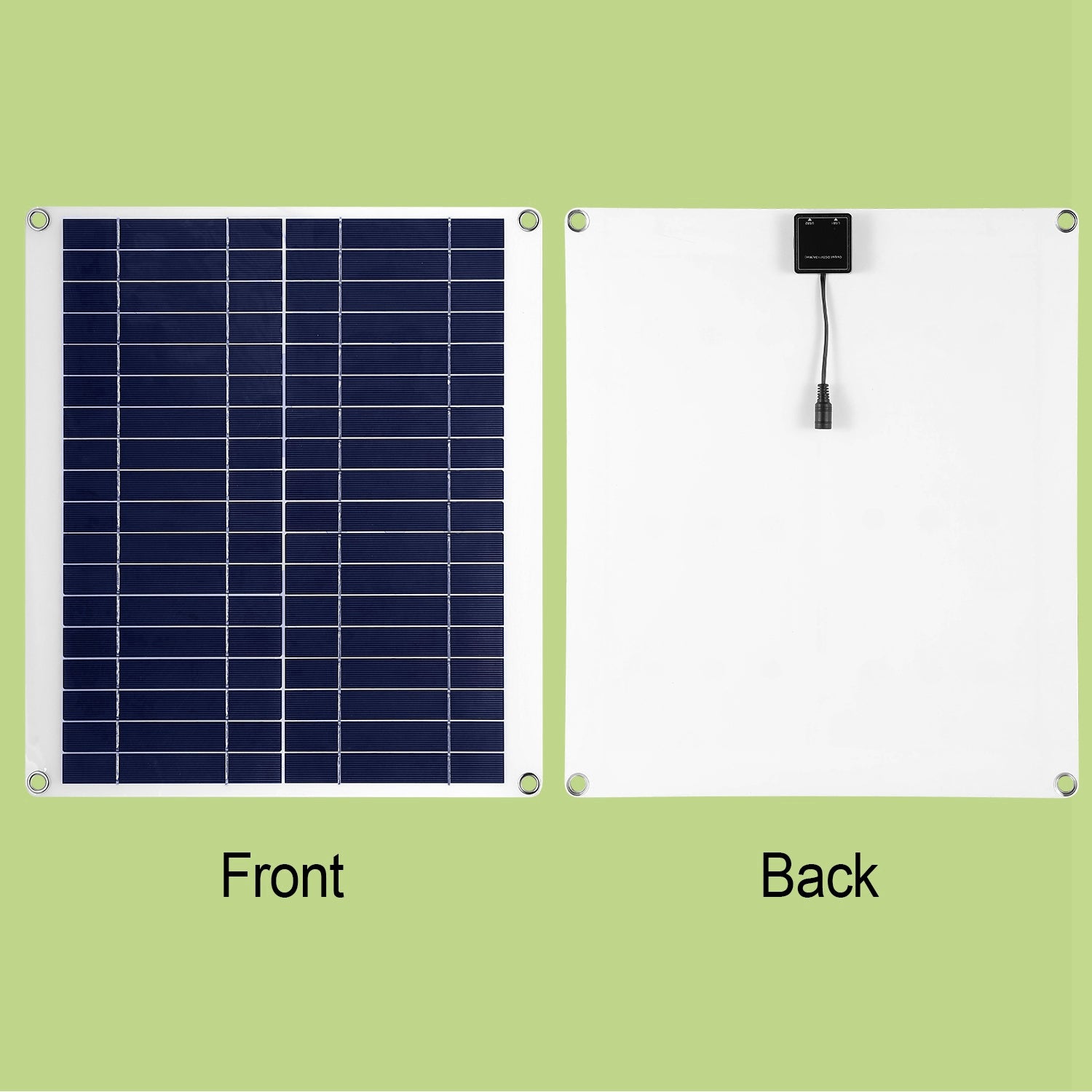 1 Panel Solar Exterior de 12V y 25W, Cargador de Batería para Automóvil, Impermeable IP68, con Cable de Carga Dual USB de 3.0A y Pinzas; para RV, Automóviles y Embarcaciones.
