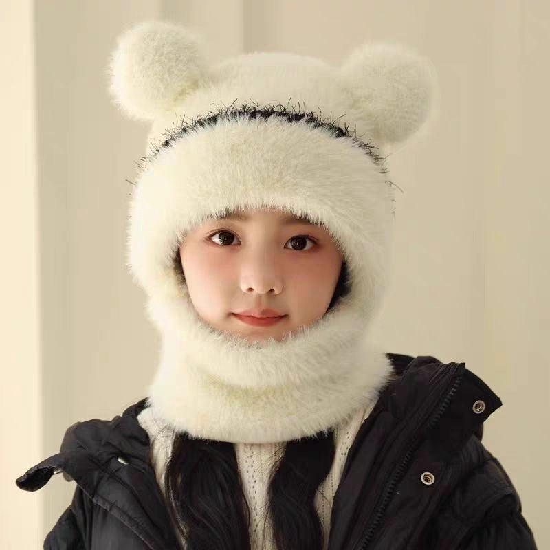 Gorro infantil de lana con capucha aislante, orejeras y resistente al viento