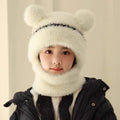 Gorro infantil de lana con capucha aislante, orejeras y resistente al viento
