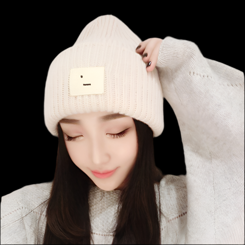 gorro de puntos para el invierno