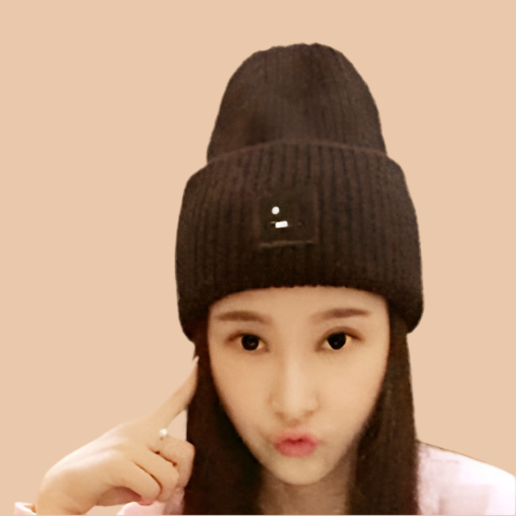 gorro de puntos para el invierno