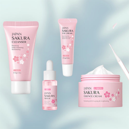 Sakura Skin Care Set 4-piece Set Cleansing Eye Cream Face Cream