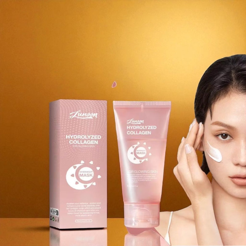 Mascarilla fácil nocturna de colágeno con ingredientes naturales.