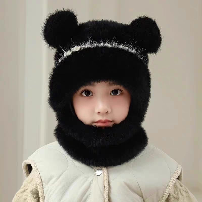 Gorro infantil de lana con capucha aislante, orejeras y resistente al viento