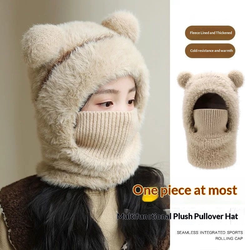 Gorro infantil de lana con capucha aislante, orejeras y resistente al viento
