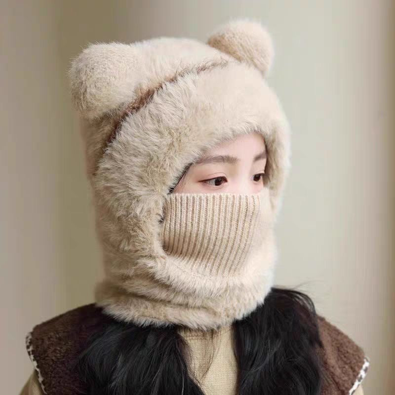 Gorro infantil de lana con capucha aislante, orejeras y resistente al viento