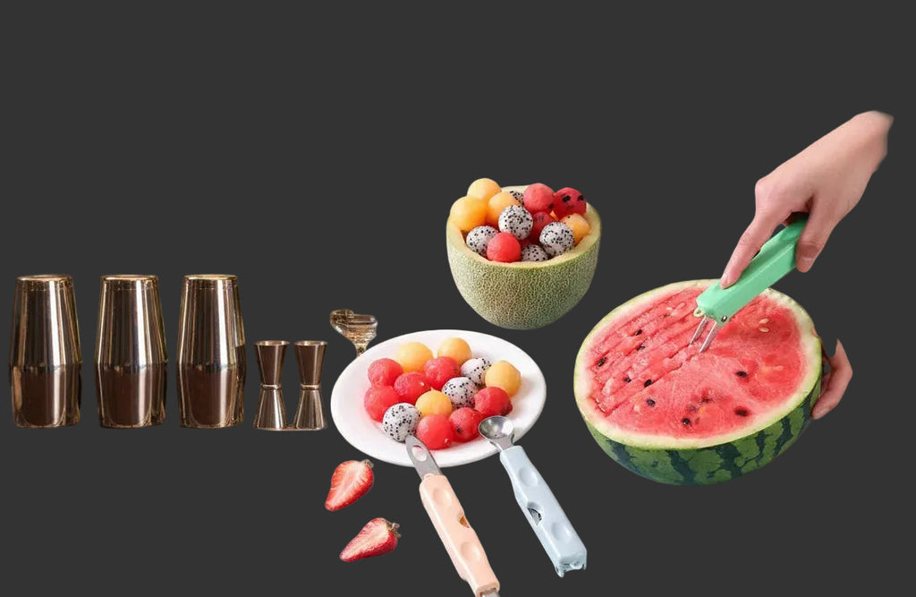 Cortador de frutas multifuncional de acero inoxidable.